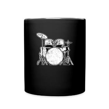 Schlagzeug Schlagzeuger - Tasse einfarbig - Schwarz - Vorne