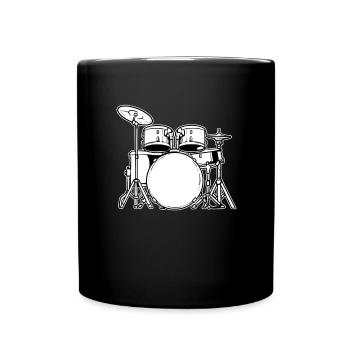 Schlagzeug Schlagzeuger - Tasse einfarbig - Schwarz - Vorne