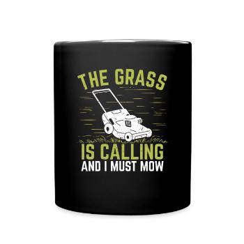 Hobby gardener lawn mower gardener garden gift - Full Colour Mug - black - Front