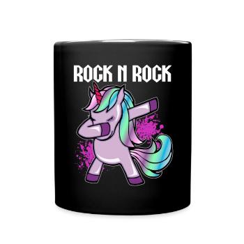 Rock unicorn dab motif for women men kids - Full Colour Mug - black - Front