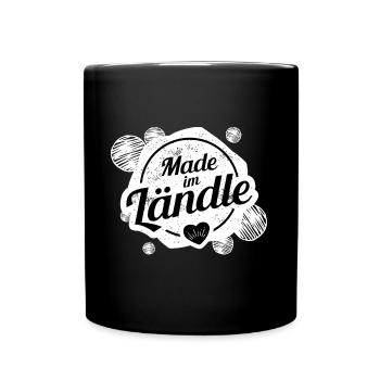 Schwabe Schwäbisch Ländle - Tasse einfarbig - Schwarz - Vorne