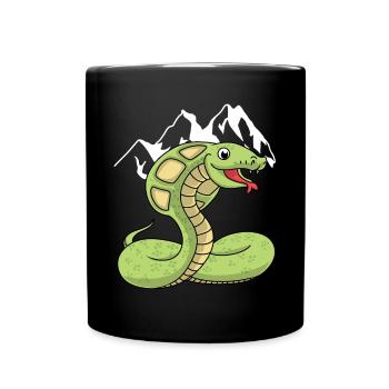 Mountains wilderness snake boa cobra wild animal nature - Full Colour Mug - black - Front