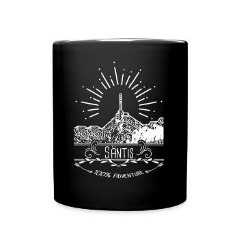 Säntis Berg Alpen & Wander Bekleidung - Tasse einfarbig - Schwarz - Vorne