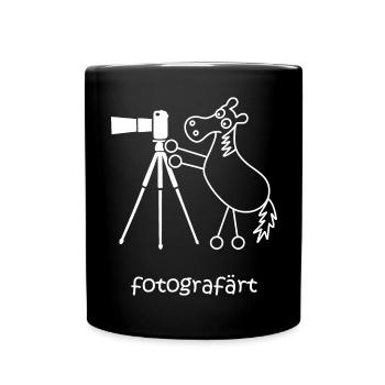 fotografärt, färt, Pferd fotografiert, Kamera - Tasse einfarbig - Schwarz - Vorne