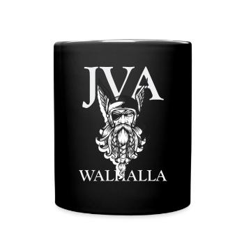 JVA Walhalla Knast lustiger Spruch Odin Thor - Tasse einfarbig - Schwarz - Vorne