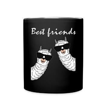 Beste Freunde Geschenk Damen Herren Kinder - Tasse einfarbig - Schwarz - Vorne