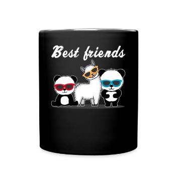Beste Freunde Geschenk Damen Herren Kinder - Tasse einfarbig - Schwarz - Vorne