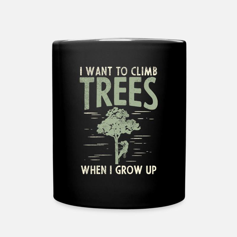 Tree surgeon tree care tree climber gift - Full Colour Mug - black