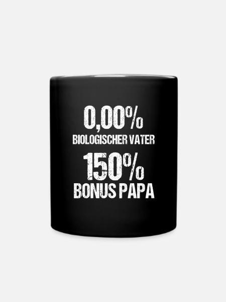 Papa Bonus Papa Vater Stiefvater Vatertag Geschenk - Tasse einfarbig - Schwarz
