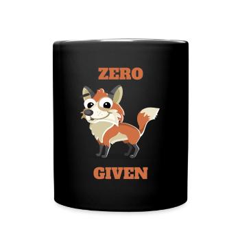 zero fox given - Lustiges Fuchs / Fucks Wortspiel - Tasse einfarbig - Schwarz - Vorne