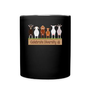 Gift for Goat Lovers | Funny Celebrate Diversity - Full Colour Mug - black - Front