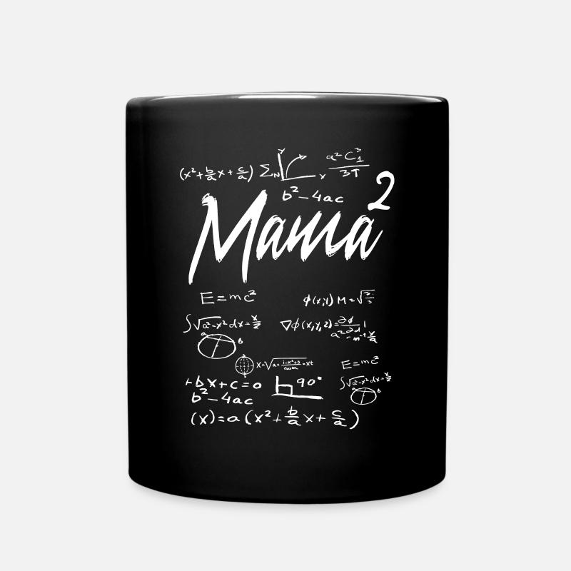 Mama hoch 2 Mutter von zwei Kindern Mathe Lehrerin - Tasse einfarbig - Schwarz