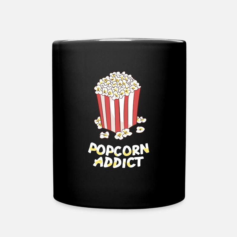 Popcorn - Popcorn addict / sac blanc rouge - Mug uni - noir
