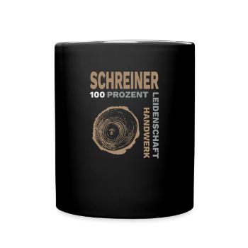 Schreiner Zimmerer Tischler Drechsler Geschenk - Tasse einfarbig - Schwarz - Vorne
