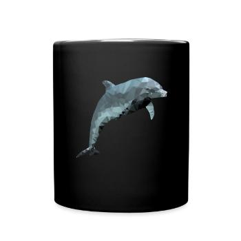 Dolphin - polygon / triangle - Full Colour Mug - black - Front