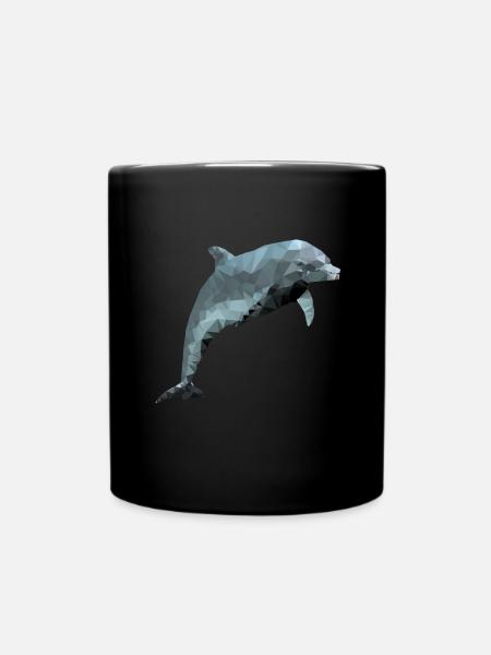 Delfin - Polygon / Dreieck - Tasse einfarbig - Schwarz