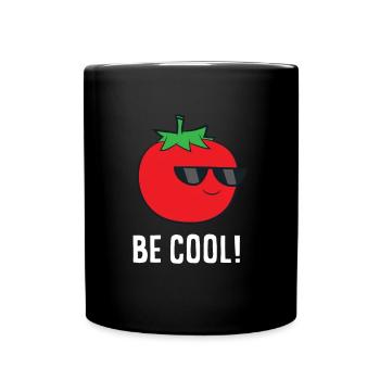 Tomate - Sonnenbrille, Be cool - Tasse einfarbig - Schwarz - Vorne