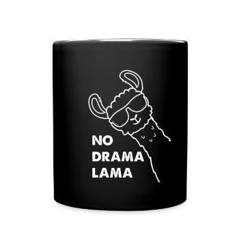 No Drama Lama Spruch Lustiges Alpaka Geschenk - Tasse einfarbig - Schwarz - Vorne