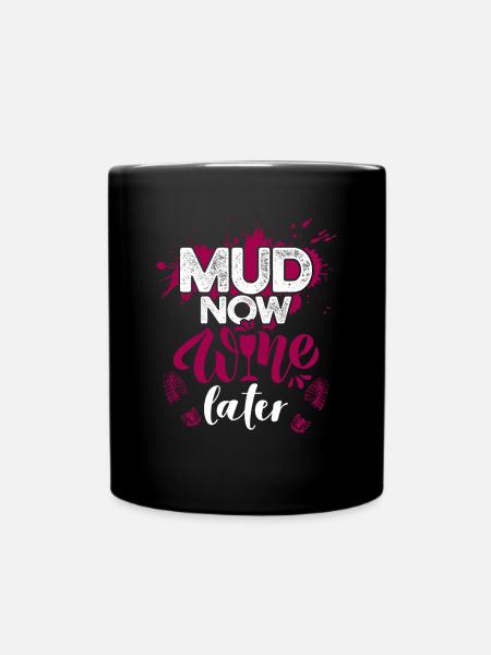 Mud Run Shirts für Frauen | Schlamm Mädchen laufen Hemden - Tasse einfarbig - Schwarz