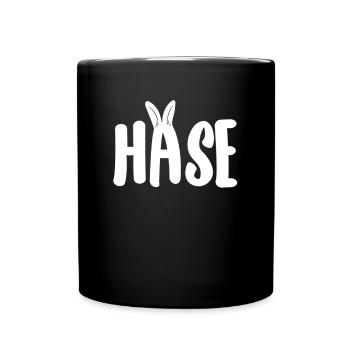 HASE Häschen Kaninchen Bunny Hasen Lustig Spruch - Tasse einfarbig - Schwarz - Vorne