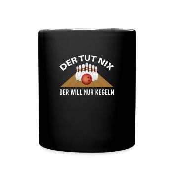 Kegeln - Tasse einfarbig - Schwarz - Vorne