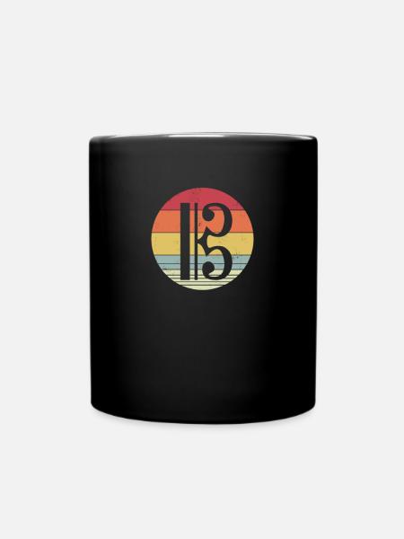 Vieille clé rétro design vintage basse alto - Mug uni - noir