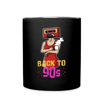 Rétro cassette femme - Back in the 90s - Mug uni - noir - Devant