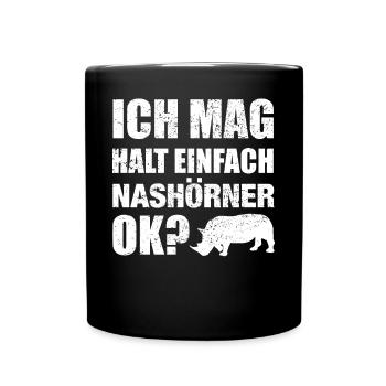 Nashörner Spruch Lustig Nashorn Geschenk - Tasse einfarbig - Schwarz - Vorne