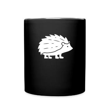 Hérisson - blanc, dessin simplifié - Mug uni - noir - Devant