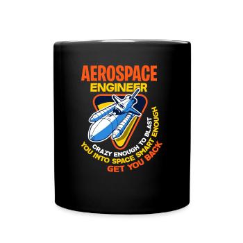 Ingenieur Raumfahrt - Tasse einfarbig - Schwarz - Vorne