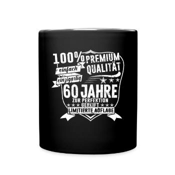 60. Geburtstag 1960 Geschenk Geschenkidee - Tasse einfarbig - Schwarz - Vorne
