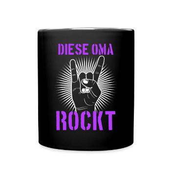 Diese Oma Rockt Großmutter Geschenk Rock Spruch - Tasse einfarbig - Schwarz - Vorne