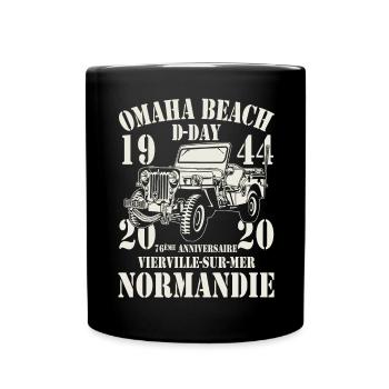 Omaha Beach D-Day 1944-2020 76th Anniversary - Full Colour Mug - black - Front