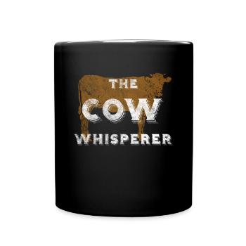 COW Whisperer Retro Vintage Gift For Farm Lover - Full Colour Mug - black - Front
