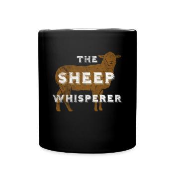 SHEEP Whisperer Vintage Geschenk für Farm Lamb Lover - Tasse einfarbig - Schwarz - Vorne