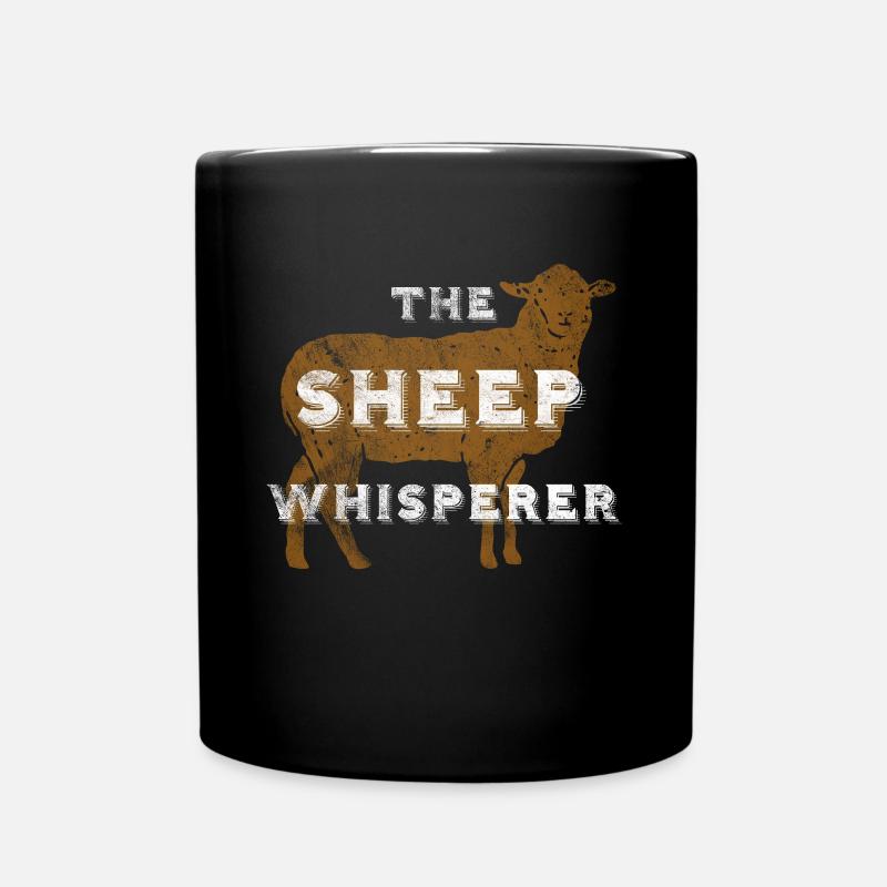 SHEEP Whisperer Vintage Gift For Farm Lamb Lover - Full Colour Mug - black