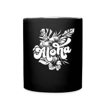 Aloha Hibiscus Hawaii - Tasse einfarbig - Schwarz - Vorne