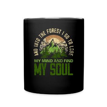 Randonnée esprit forêt - Mug uni - noir - Devant