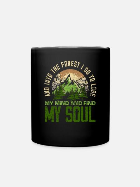 Wandern Wald Verstand - Tasse einfarbig - Schwarz