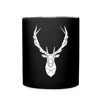 Poly deer stag antlers - Full Colour Mug - black - Front