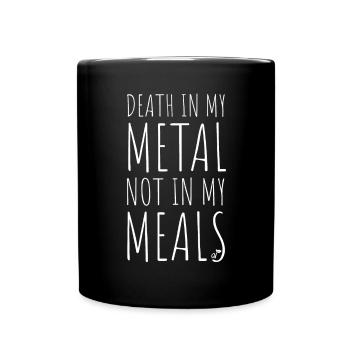 La mort dans mon métal pas dans mes repas Végétarien Végétalien - Mug uni - noir - Devant