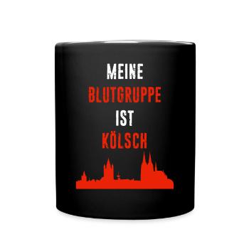 MEINE BLUTGRUPPE IST KÖLSCH - Tasse einfarbig - Schwarz - Vorne