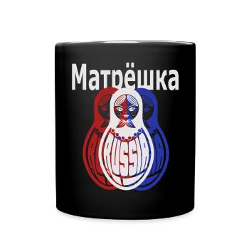 Matroschka, Russisch - Tasse einfarbig - Schwarz - Vorne