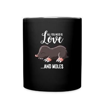 Mole - All you need is love and moles - Full Colour Mug - black - Front