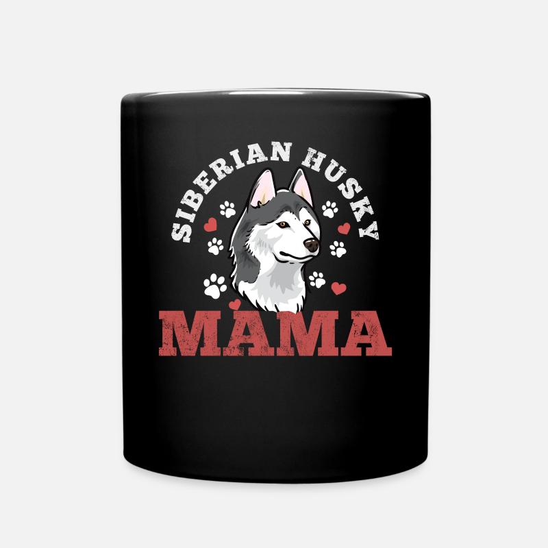 Husky sibérien millésimé - Mug uni - noir
