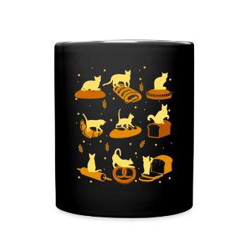 Pâtisseries boulanger-pains Drôles d’amoureux de chats-Geschen - Mug uni - noir - Devant
