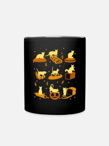 Bäcker-Brotgebäck Lustiges Katzenliebhaber-Geschen - Tasse einfarbig - Schwarz