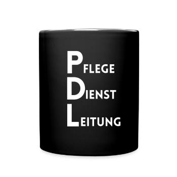 PDL Pflegedienstleitung Pflege Dienst Leitung - Tasse einfarbig - Schwarz - Vorne