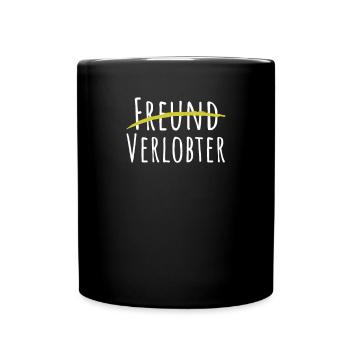 Verlobung - Geschenk für Verlobten - Tasse einfarbig - Schwarz - Vorne