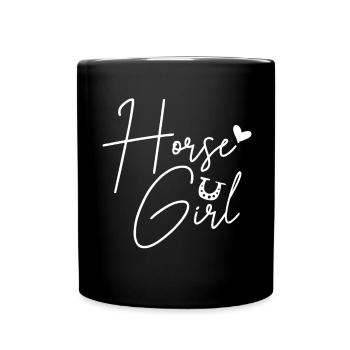 Filles de chevaux - Mug uni - noir - Devant